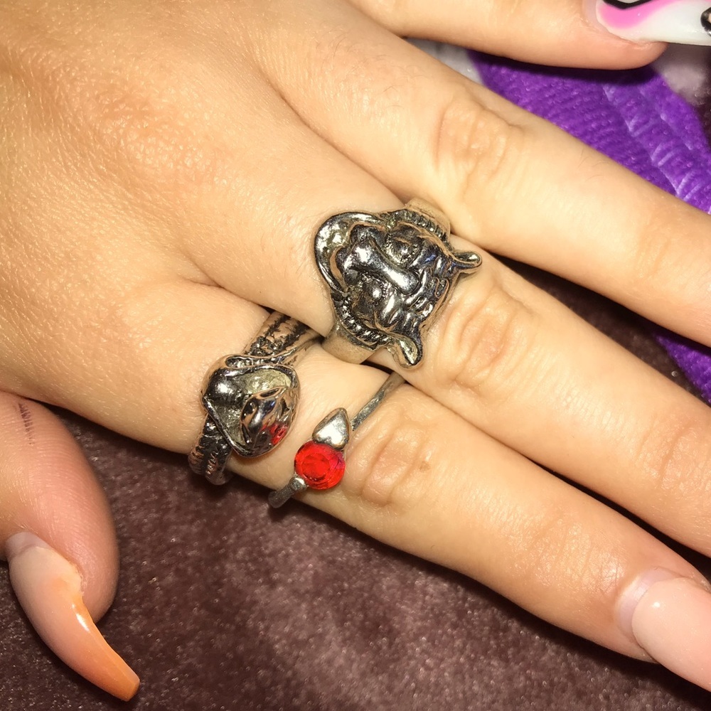 VINTAGE RING BUNDLE (SIZE 9) UNIQUE TIGER COBRA SNAKE HEART